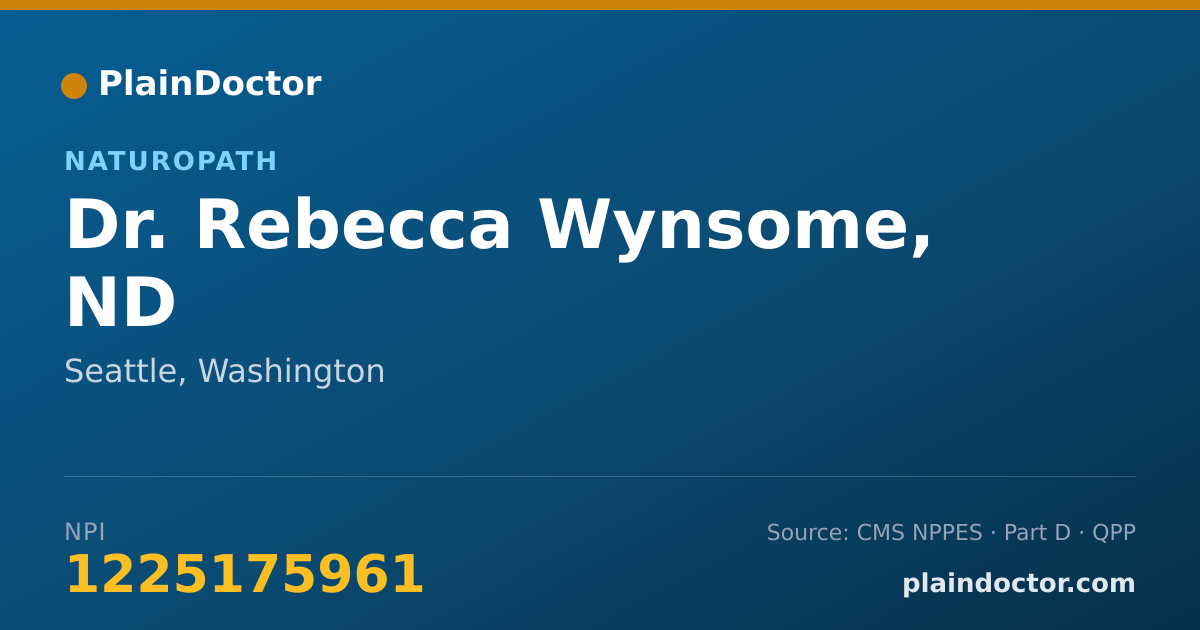 Shareable card for Rebecca Wynsome, ND - Naturopath, Seattle, WA