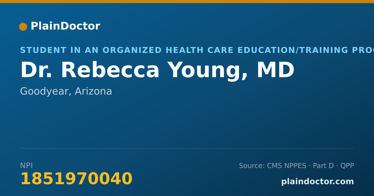 Shareable card for Rebecca Young, MD - Student in an Organized Health Care Education/Training Program, Goodyear, AZ