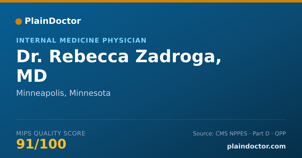 Shareable card for Rebecca Zadroga, MD - Internal Medicine Physician, Minneapolis, MN