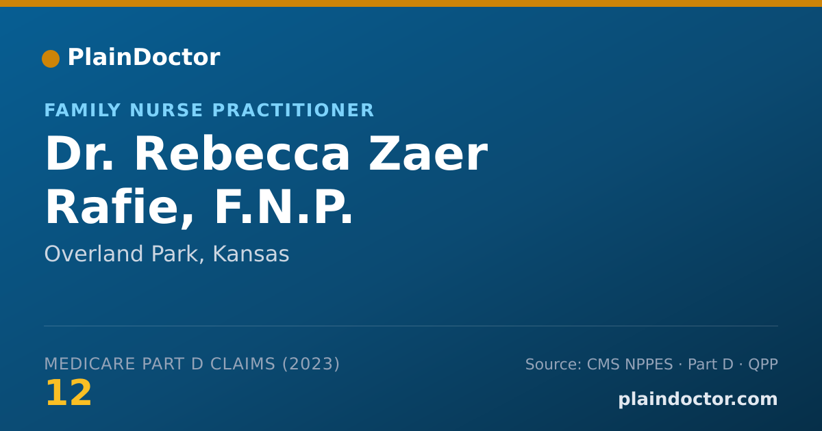 Shareable card for Rebecca Zaer Rafie, F.N.P. - Family Nurse Practitioner, Overland Park, KS