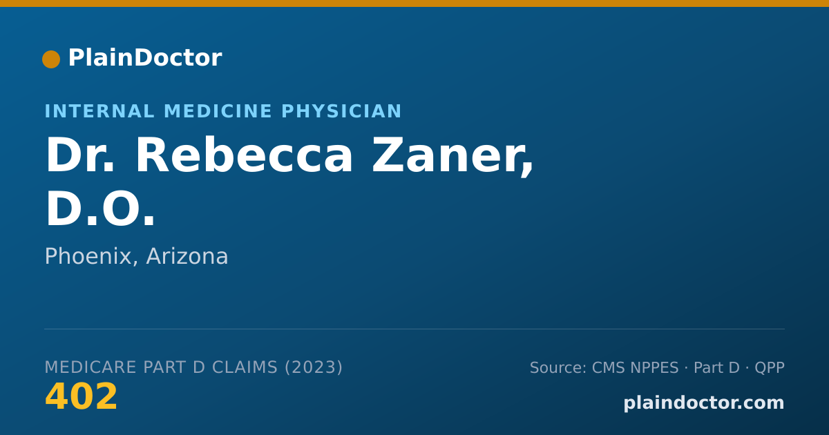 Shareable card for Rebecca Zaner, D.O. - Internal Medicine Physician, Phoenix, AZ