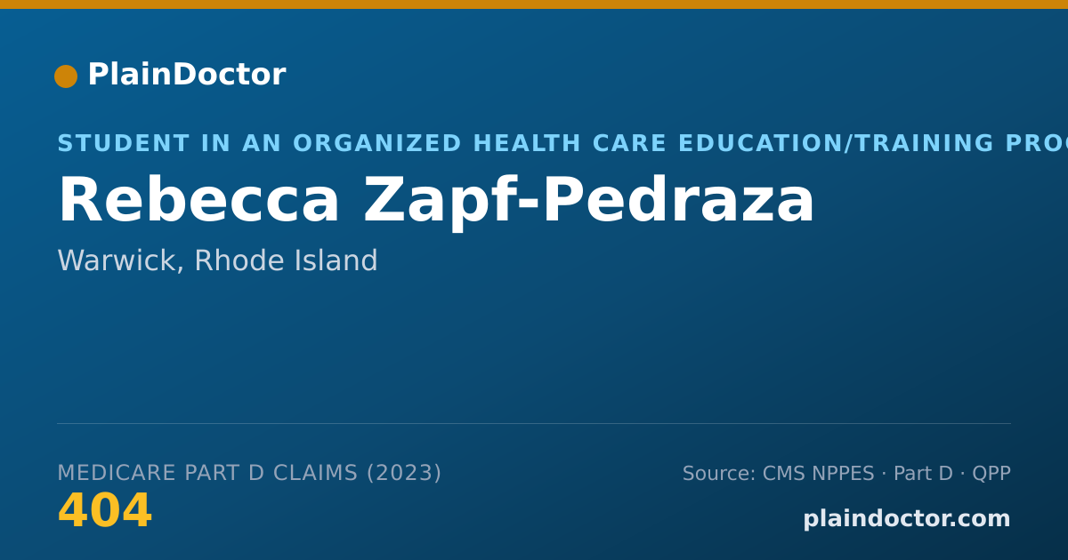 Shareable card for Rebecca Zapf-Pedraza - Student in an Organized Health Care Education/Training Program, Warwick, RI