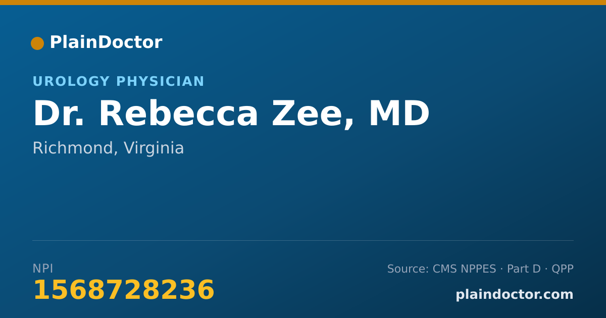 Shareable card for Rebecca Zee, MD - Urology Physician, Richmond, VA