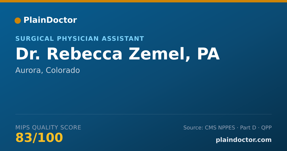 Shareable card for Rebecca Zemel, PA - Surgical Physician Assistant, Aurora, CO
