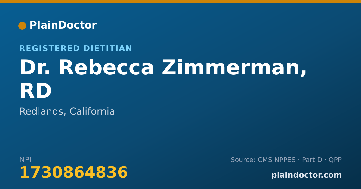 Shareable card for Rebecca Zimmerman, RD - Registered Dietitian, Redlands, CA