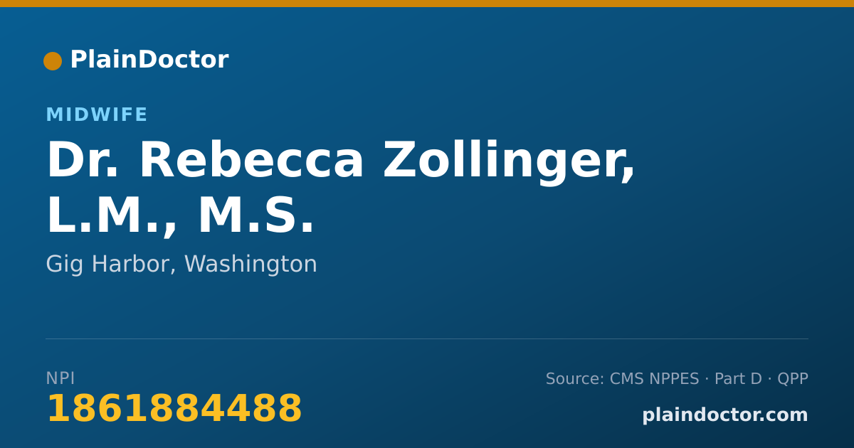 Shareable card for Rebecca Zollinger, L.M., M.S. - Midwife, Gig Harbor, WA