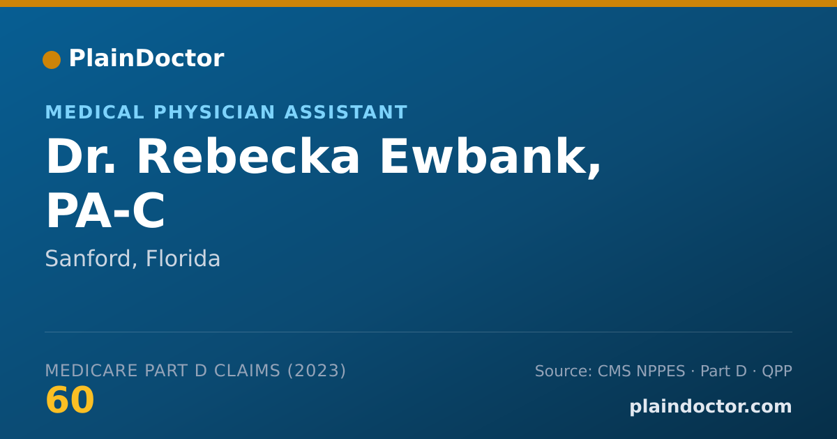 Shareable card for Rebecka Ewbank, PA-C - Medical Physician Assistant, Sanford, FL