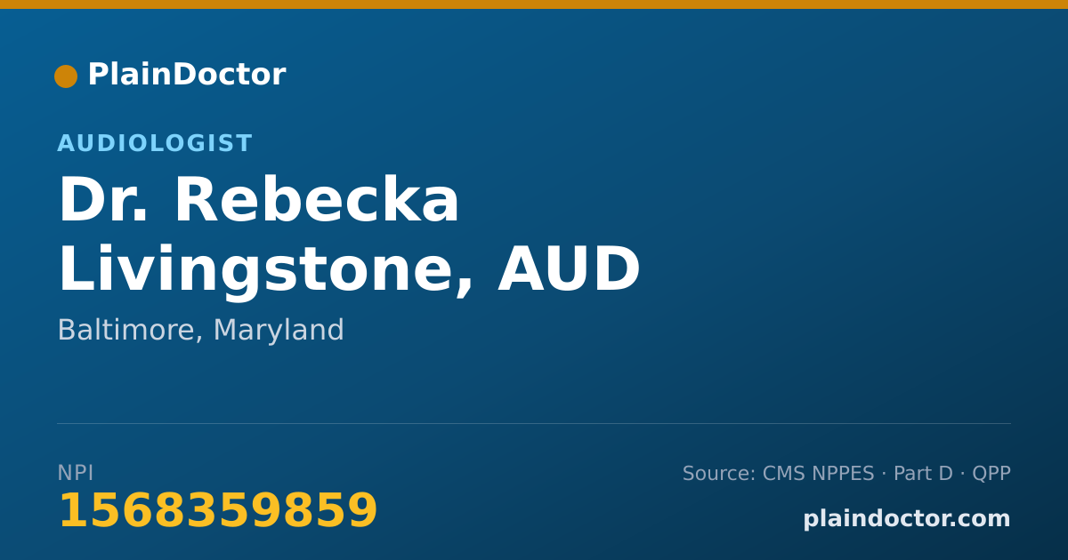 Shareable card for Rebecka Livingstone, AUD - Audiologist, Baltimore, MD