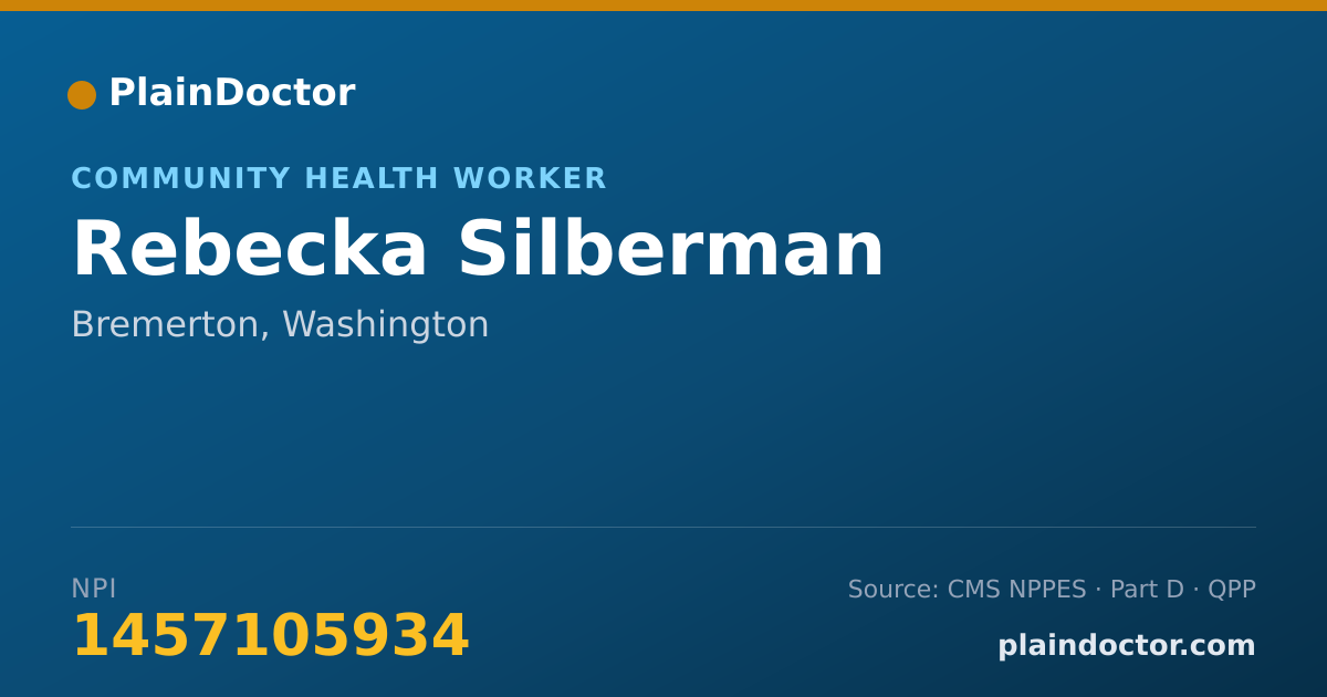 Shareable card for Rebecka Silberman - Community Health Worker, Bremerton, WA