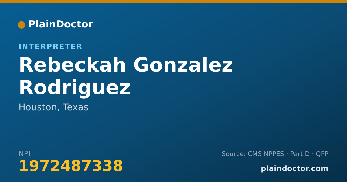 Shareable card for Rebeckah Gonzalez Rodriguez - Interpreter, Houston, TX