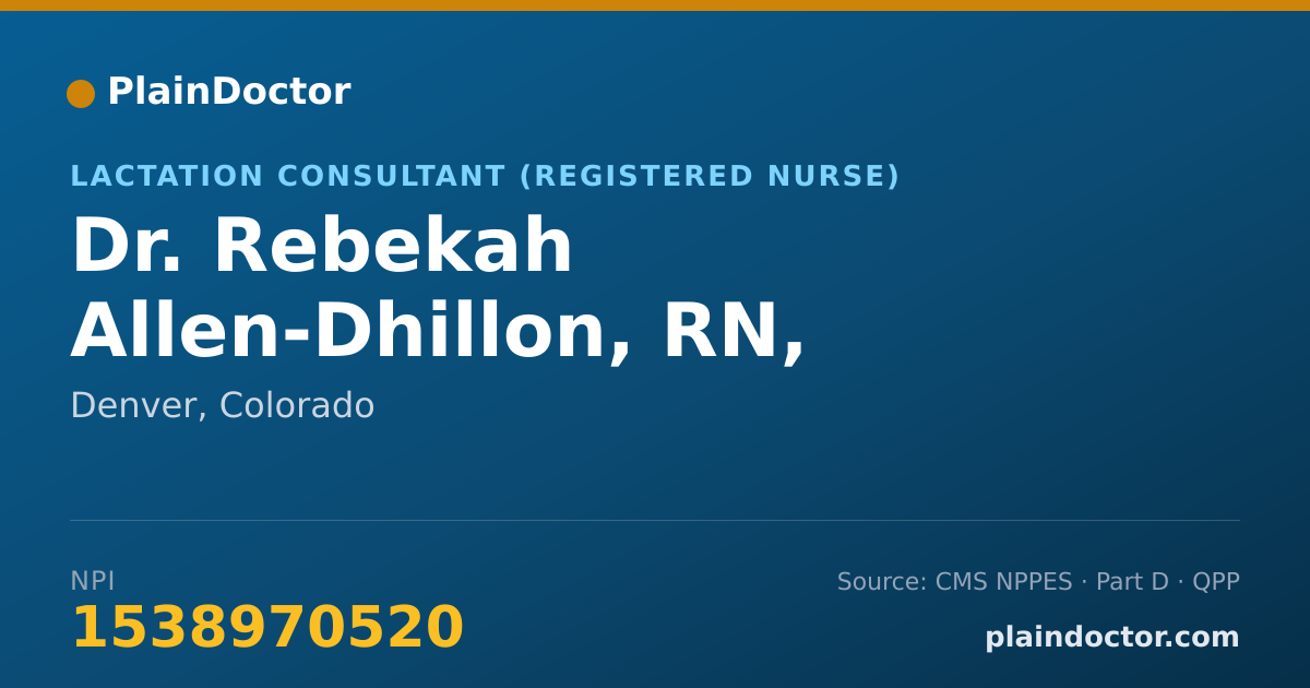 Shareable card for Rebekah Allen-Dhillon, RN, IBCLC - Lactation Consultant (Registered Nurse), Denver, CO