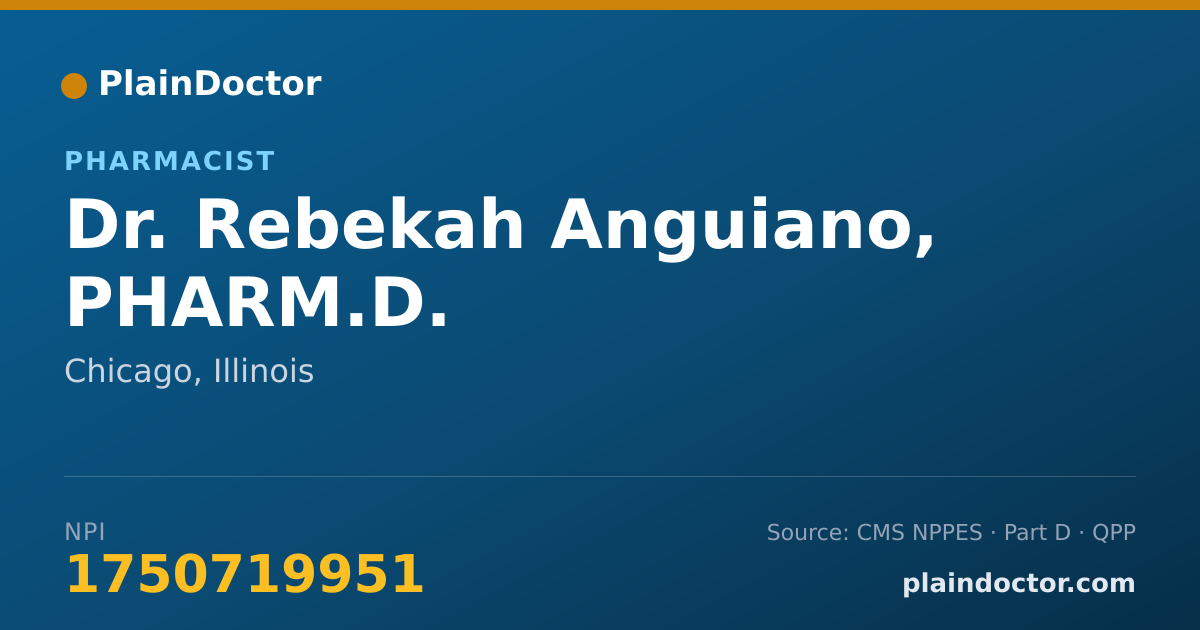 Shareable card for Rebekah Anguiano, PHARM.D. - Pharmacist, Chicago, IL