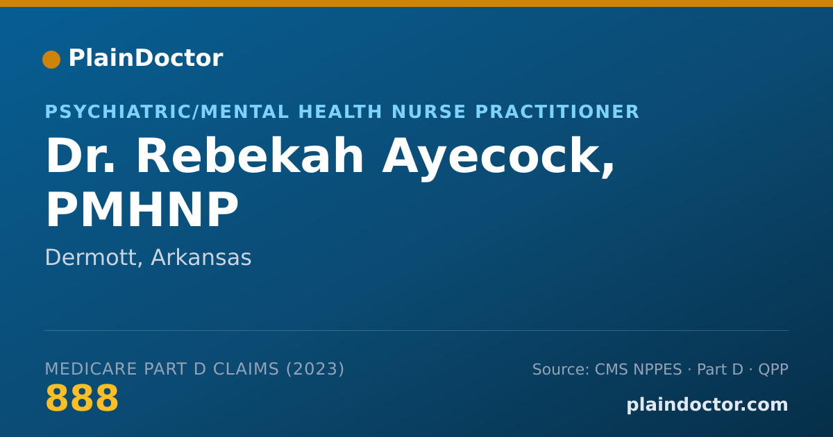 Shareable card for Rebekah Ayecock, PMHNP - Psychiatric/Mental Health Nurse Practitioner, Dermott, AR