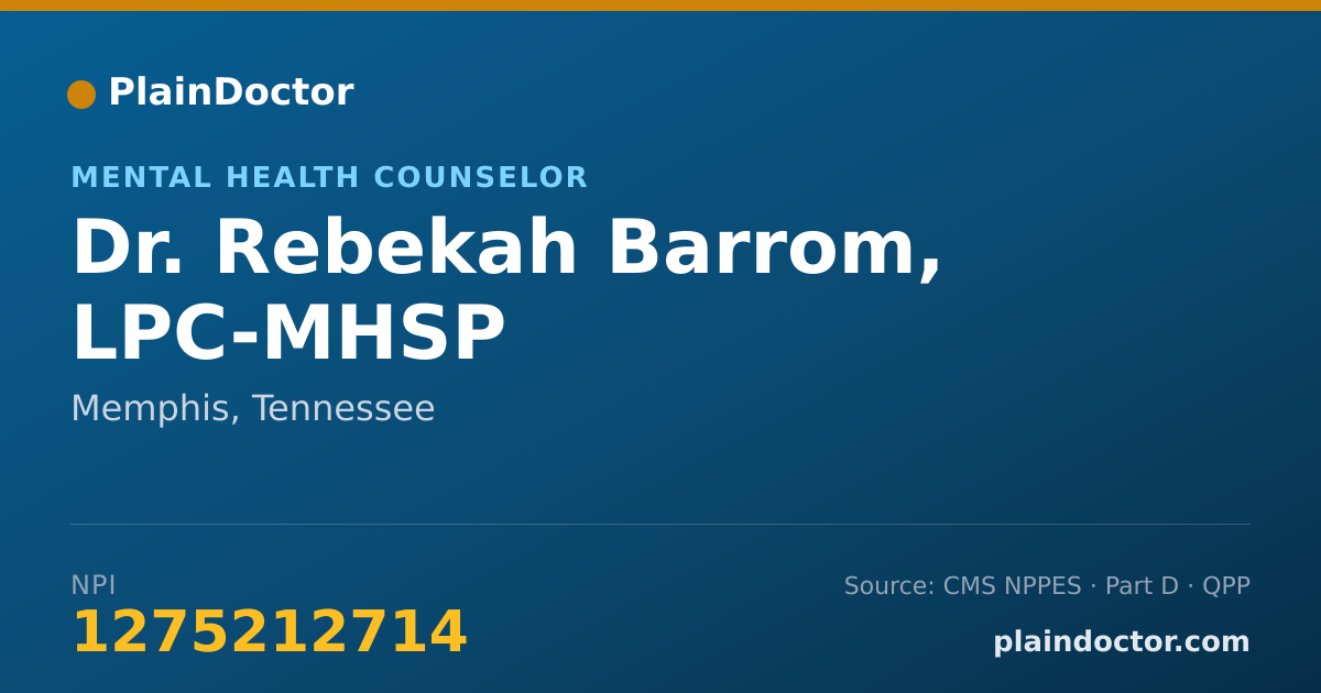 Shareable card for Rebekah Barrom, LPC-MHSP - Mental Health Counselor, Memphis, TN