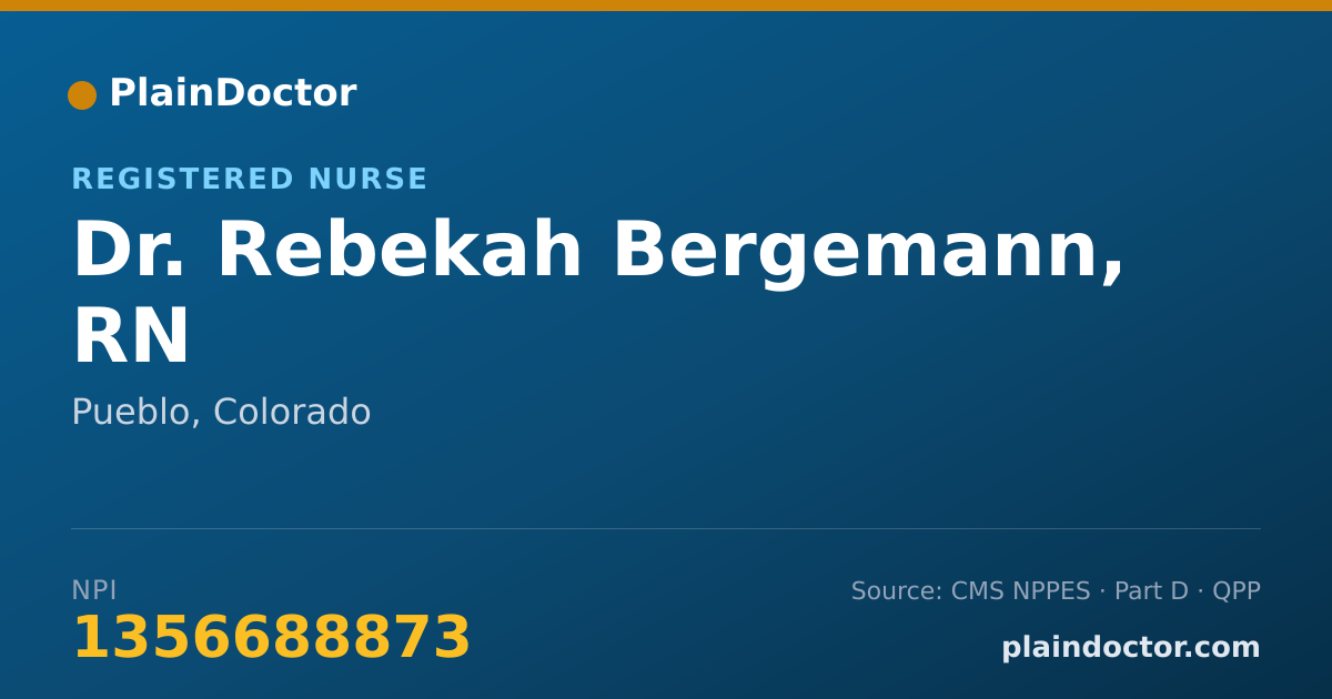 Shareable card for Rebekah Bergemann, RN - Registered Nurse, Pueblo, CO
