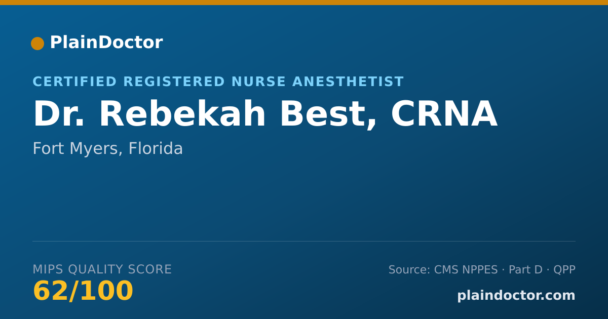 Shareable card for Rebekah Best, CRNA - Certified Registered Nurse Anesthetist, Fort Myers, FL