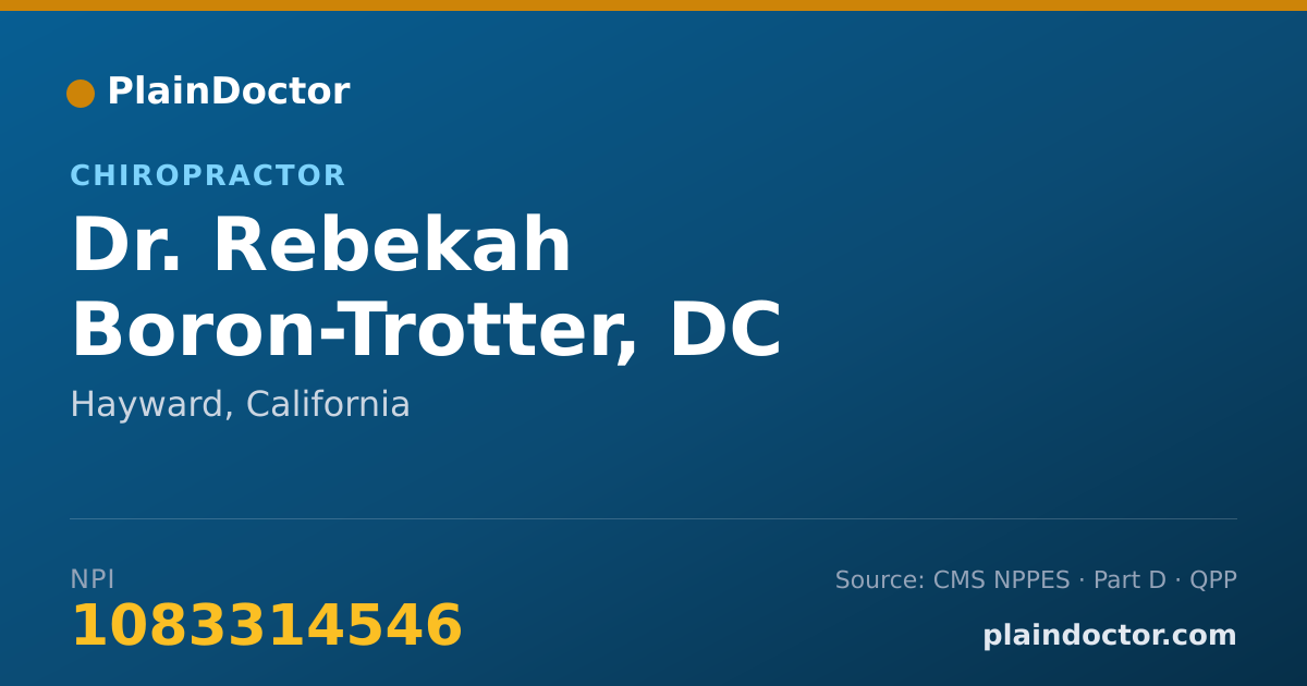 Shareable card for Rebekah Boron-Trotter, DC - Chiropractor, Hayward, CA
