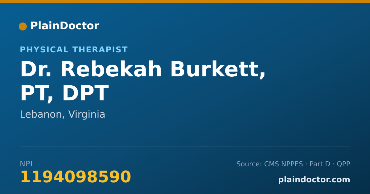 Shareable card for Rebekah Burkett, PT, DPT - Physical Therapist, Lebanon, VA