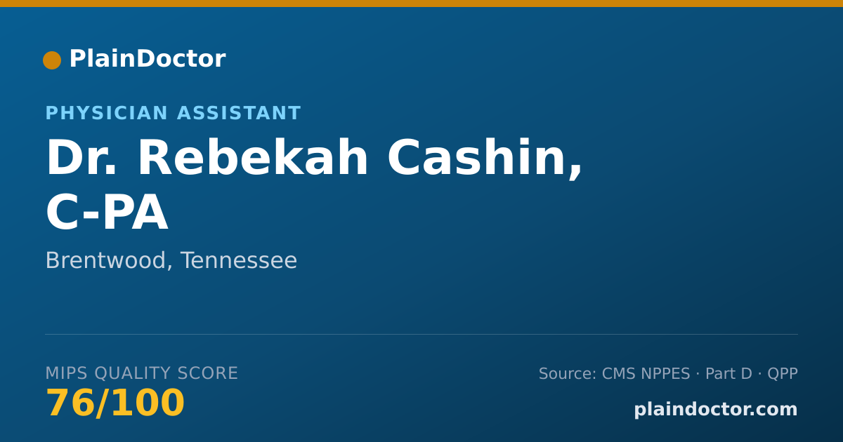 Shareable card for Rebekah Cashin, C-PA - Physician Assistant, Brentwood, TN