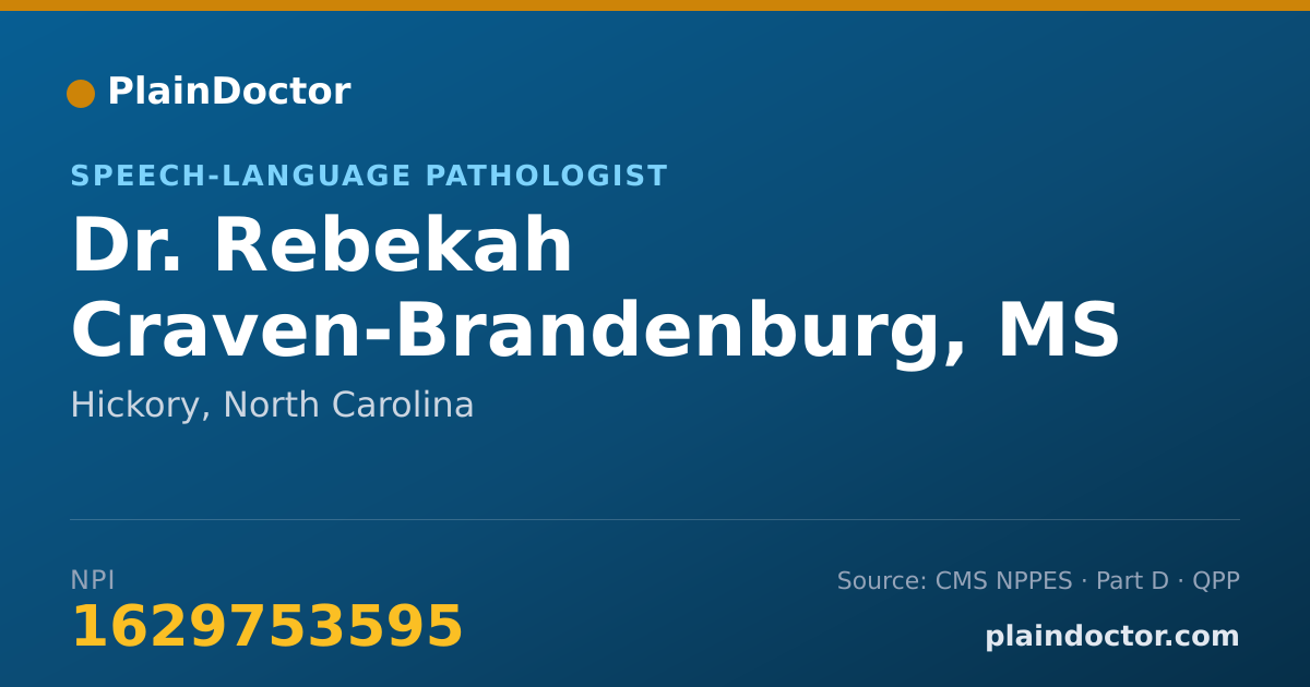 Shareable card for Rebekah Craven-Brandenburg, MS CCC-SLP - Speech-Language Pathologist, Hickory, NC