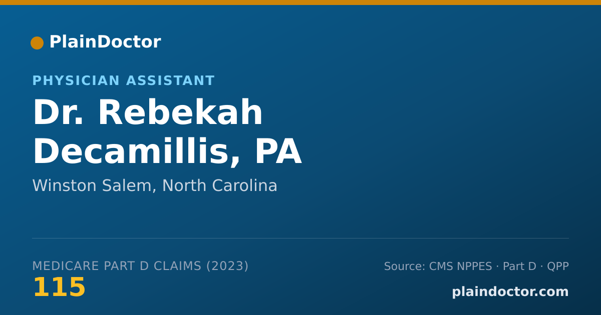 Shareable card for Rebekah Decamillis, PA - Physician Assistant, Winston Salem, NC