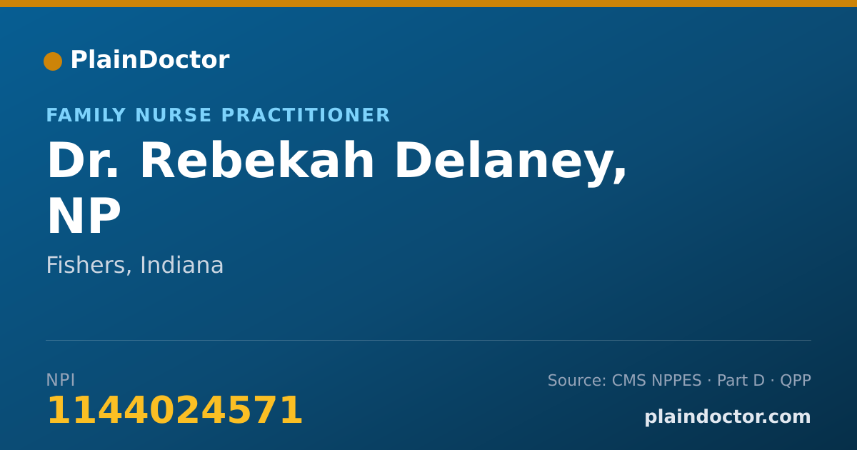 Shareable card for Rebekah Delaney, NP - Family Nurse Practitioner, Fishers, IN