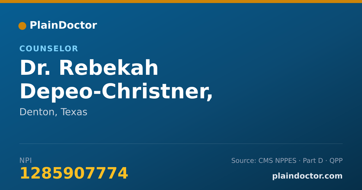 Shareable card for Rebekah Depeo-Christner, LPC-S, LCDC, NCC - Counselor, Denton, TX