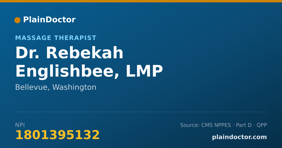 Shareable card for Rebekah Englishbee, LMP - Massage Therapist, Bellevue, WA