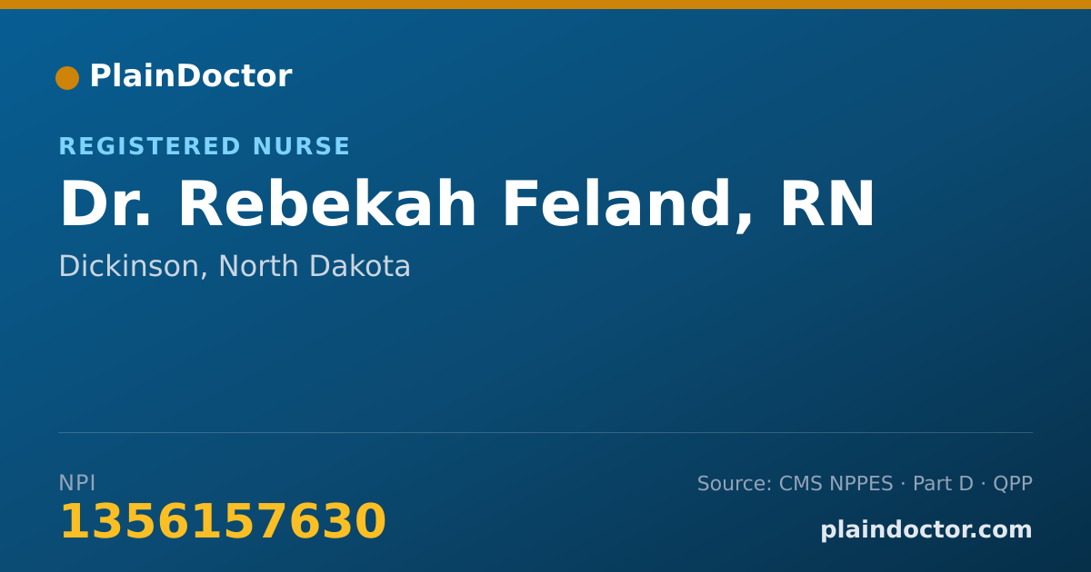 Shareable card for Rebekah Feland, RN - Registered Nurse, Dickinson, ND