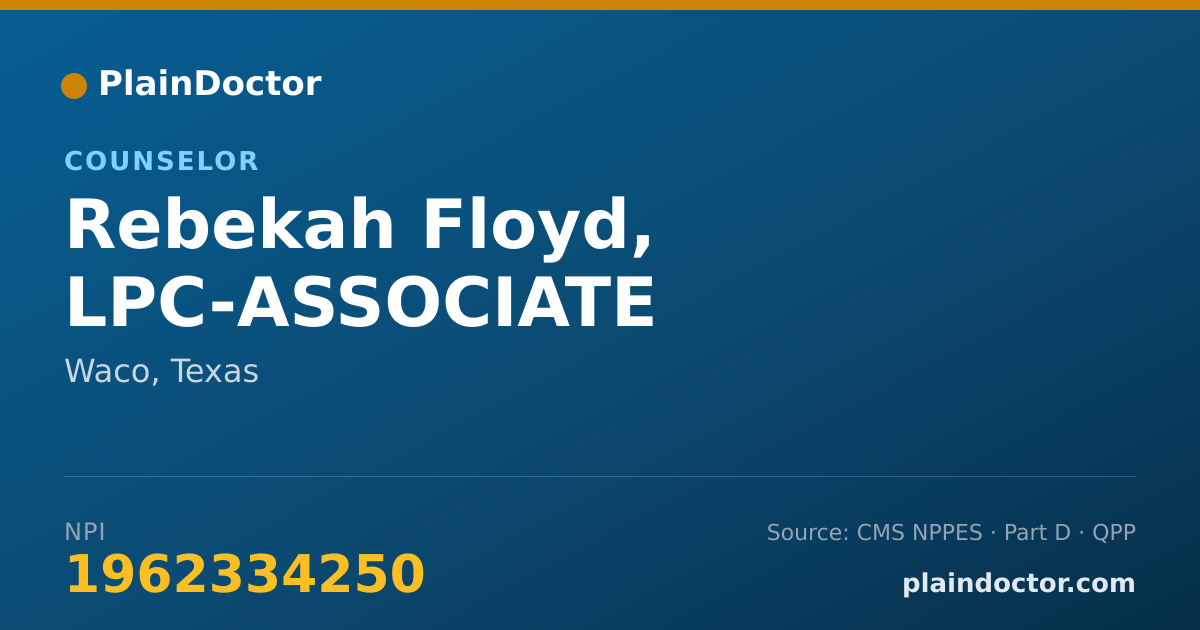 Shareable card for Rebekah Floyd, LPC-ASSOCIATE - Counselor, Waco, TX