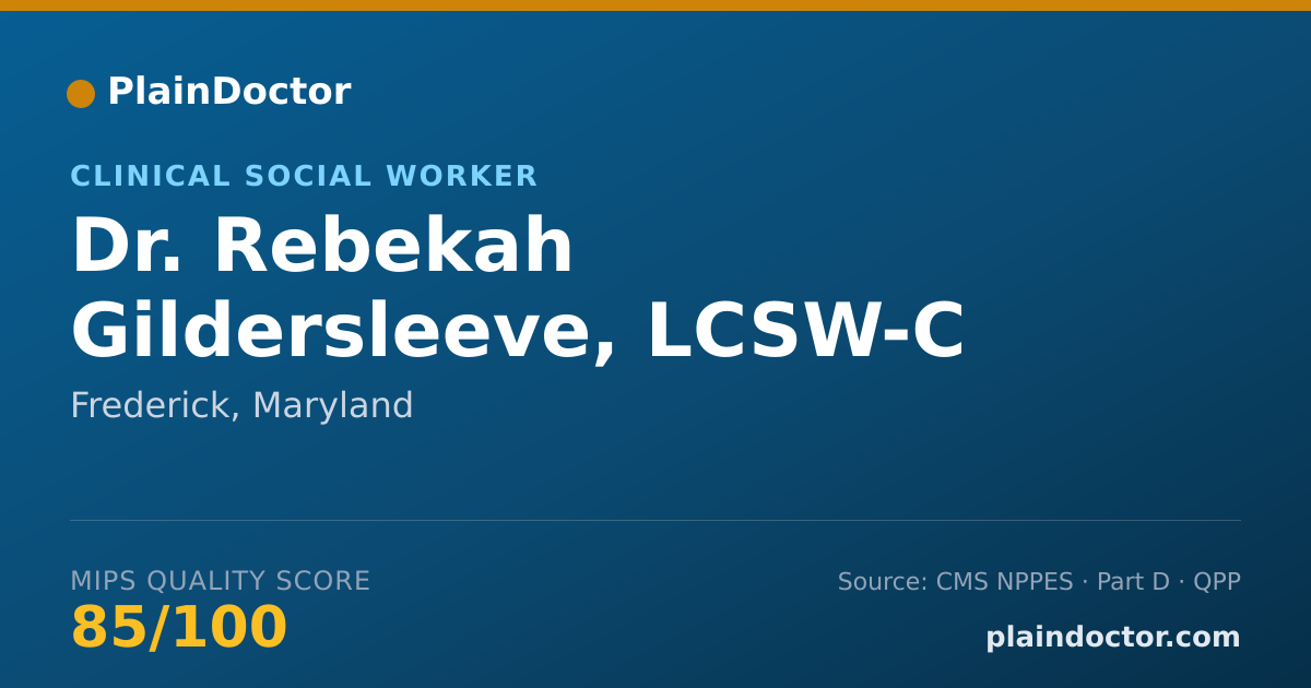Shareable card for Rebekah Gildersleeve, LCSW-C - Clinical Social Worker, Frederick, MD