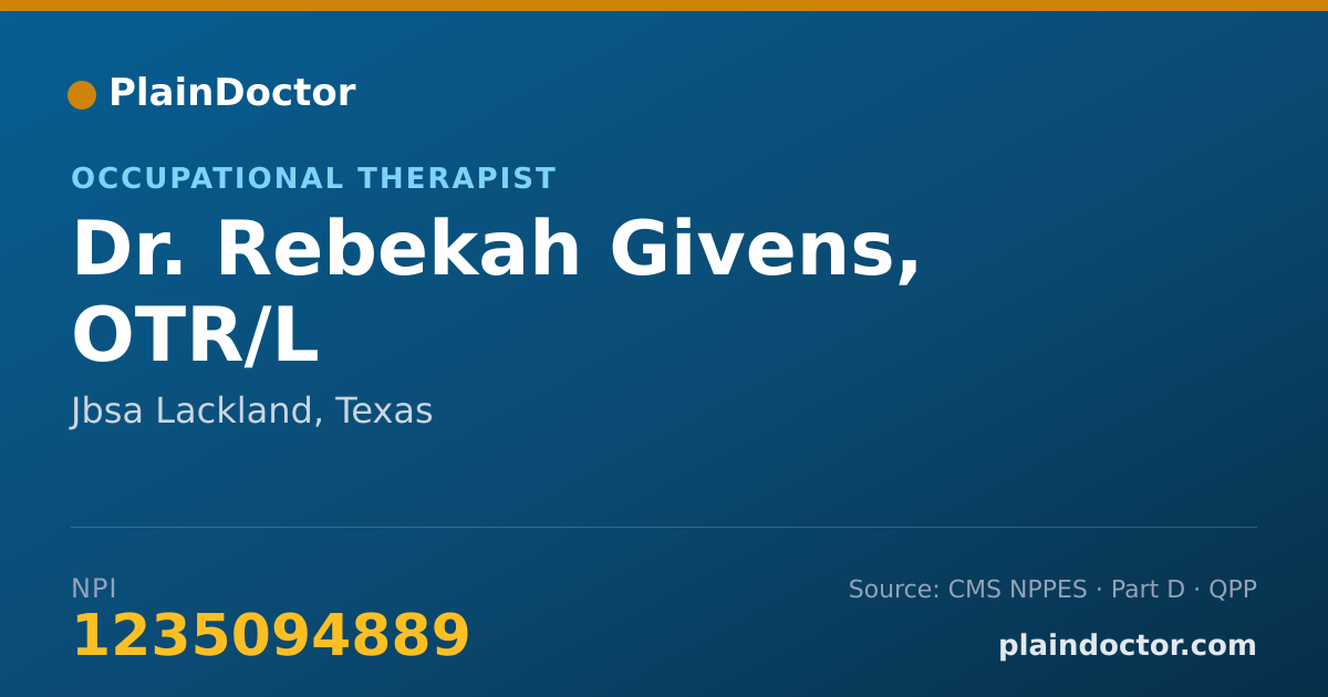 Shareable card for Rebekah Givens, OTR/L - Occupational Therapist, Jbsa Lackland, TX
