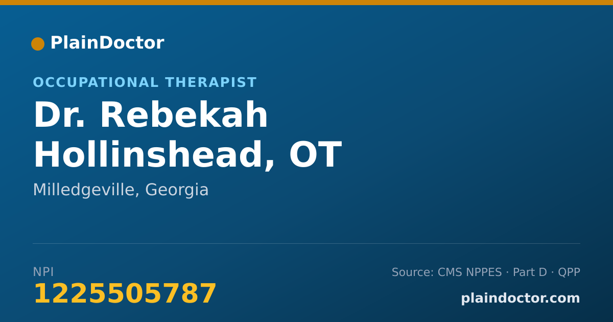 Shareable card for Rebekah Hollinshead, OT - Occupational Therapist, Milledgeville, GA