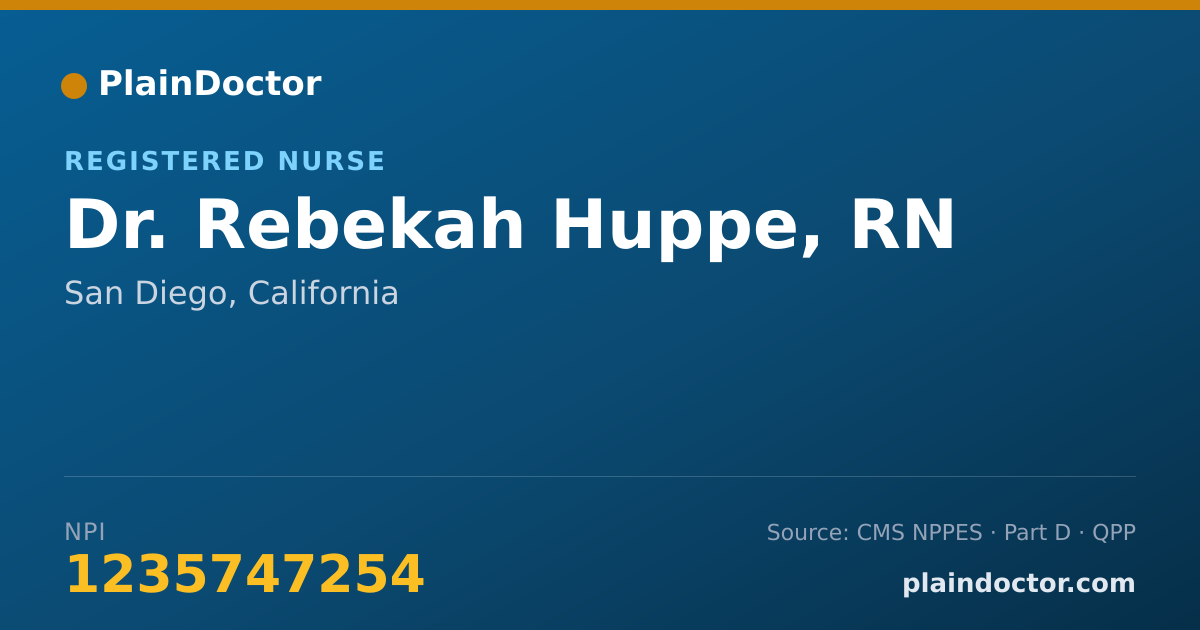 Shareable card for Rebekah Huppe, RN - Registered Nurse, San Diego, CA