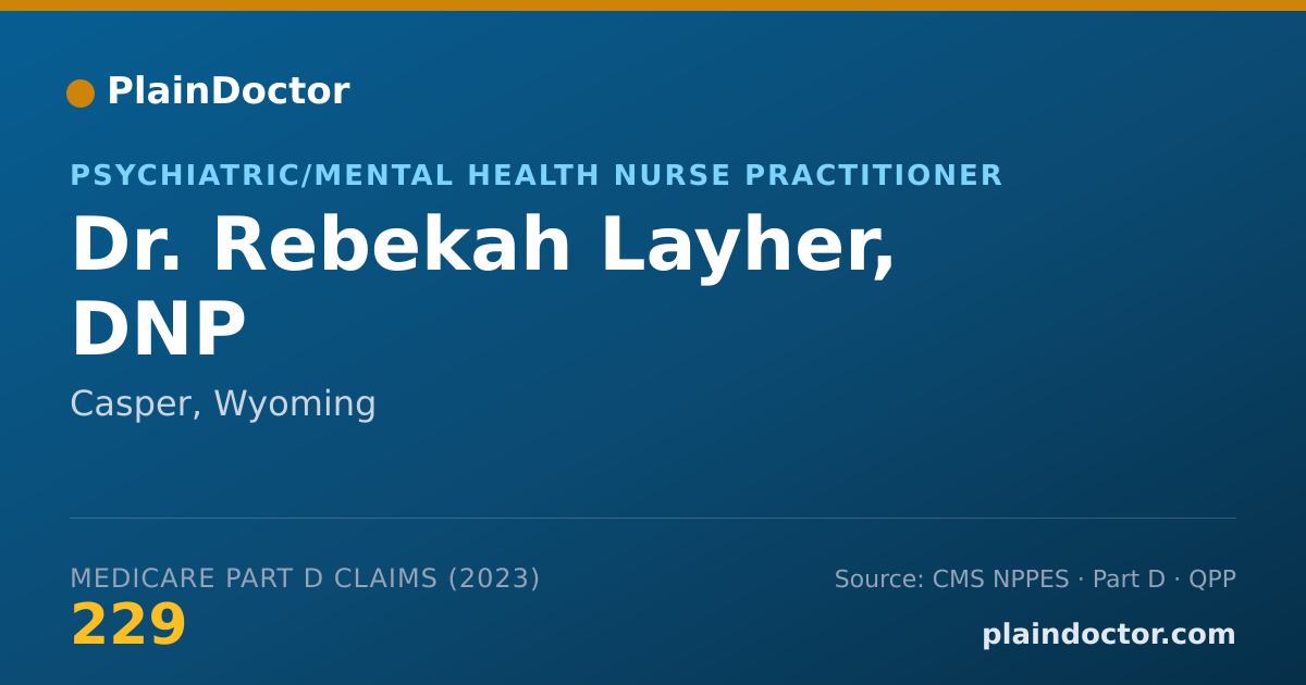 Shareable card for Rebekah Layher, DNP - Psychiatric/Mental Health Nurse Practitioner, Casper, WY