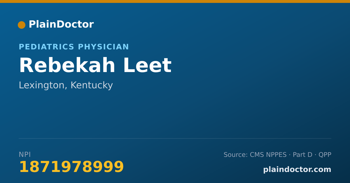 Shareable card for Rebekah Leet - Pediatrics Physician, Lexington, KY