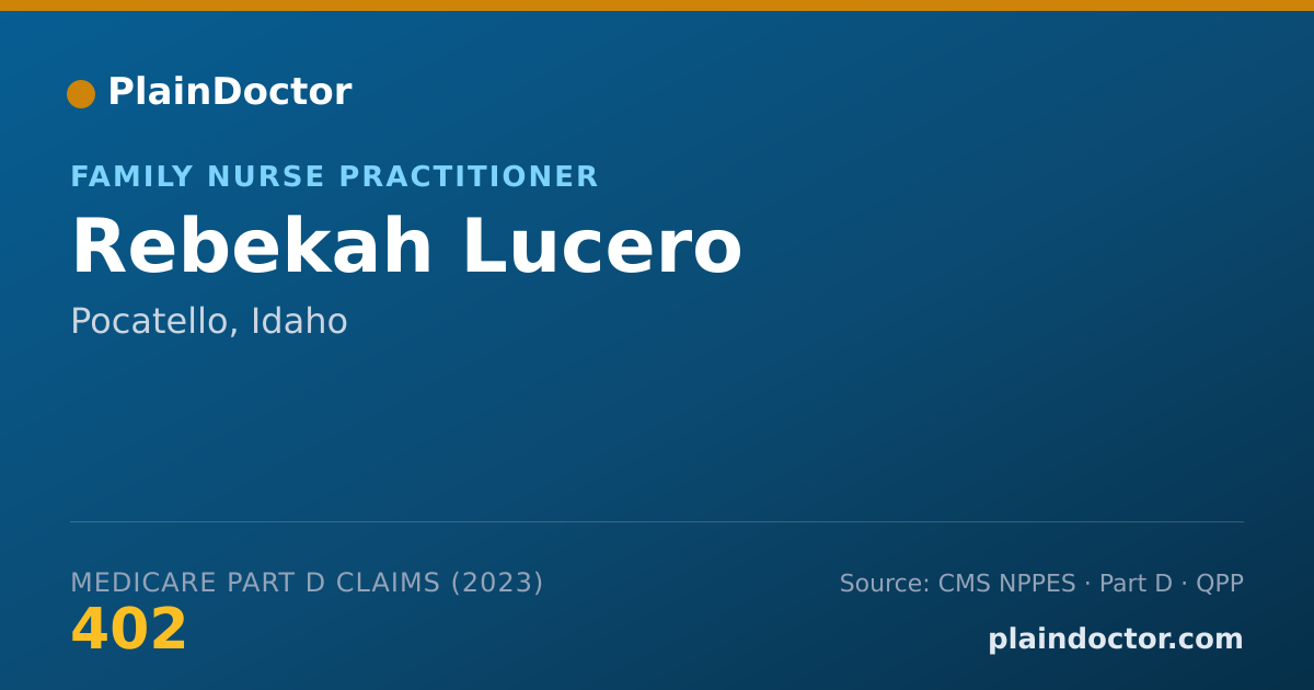 Shareable card for Rebekah Lucero - Family Nurse Practitioner, Pocatello, ID
