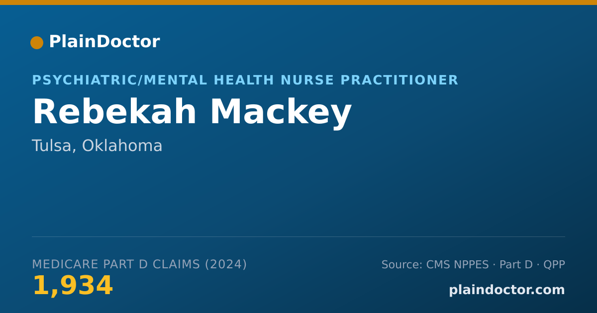 Shareable card for Rebekah Mackey - Psychiatric/Mental Health Nurse Practitioner, Tulsa, OK