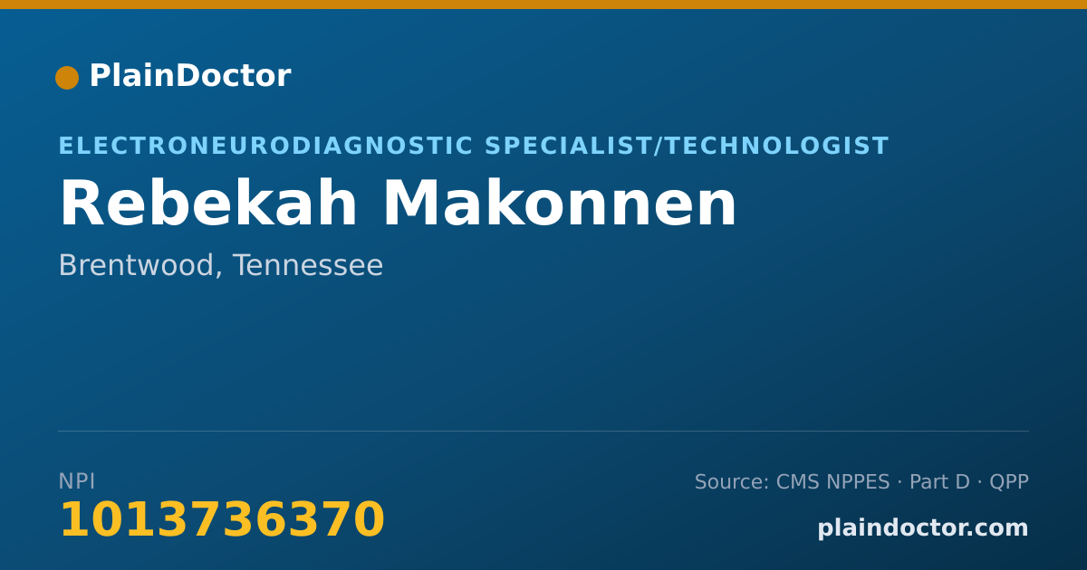Shareable card for Rebekah Makonnen - Electroneurodiagnostic Specialist/Technologist, Brentwood, TN