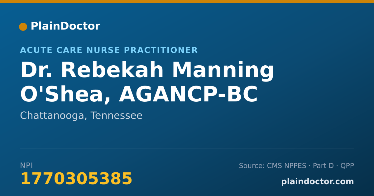 Shareable card for Rebekah Manning O'Shea, AGANCP-BC - Acute Care Nurse Practitioner, Chattanooga, TN