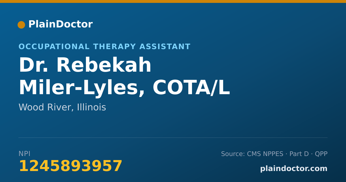 Shareable card for Rebekah Miler-Lyles, COTA/L - Occupational Therapy Assistant, Wood River, IL