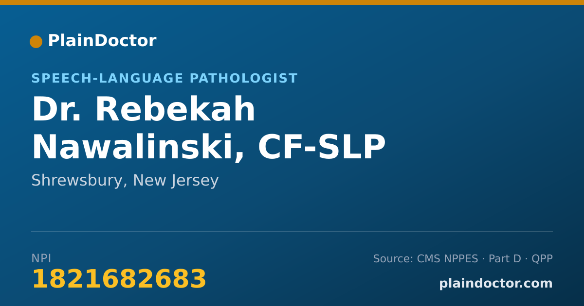 Shareable card for Rebekah Nawalinski, CF-SLP - Speech-Language Pathologist, Shrewsbury, NJ