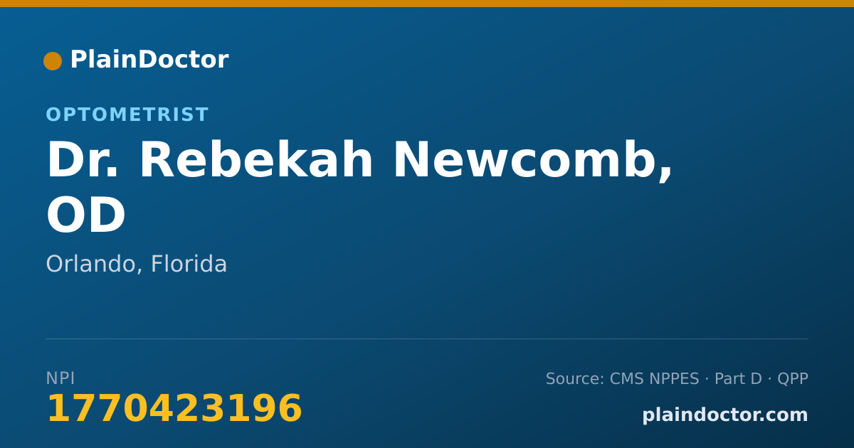 Shareable card for Rebekah Newcomb, OD - Optometrist, Orlando, FL