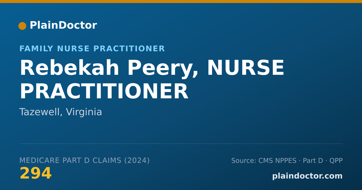 Shareable card for Rebekah Peery, NURSE PRACTITIONER - Family Nurse Practitioner, Tazewell, VA