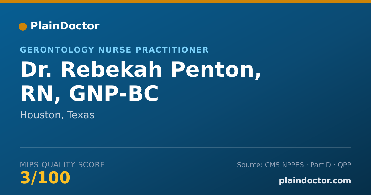 Shareable card for Rebekah Penton, RN, GNP-BC - Gerontology Nurse Practitioner, Houston, TX