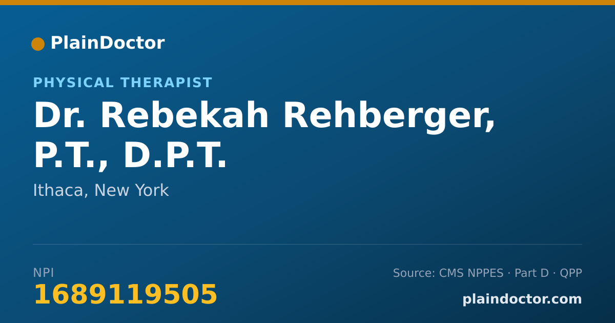 Shareable card for Rebekah Rehberger, P.T., D.P.T. - Physical Therapist, Ithaca, NY