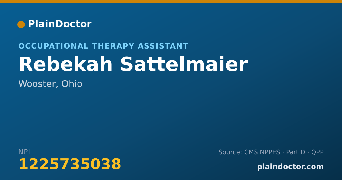 Shareable card for Rebekah Sattelmaier - Occupational Therapy Assistant, Wooster, OH