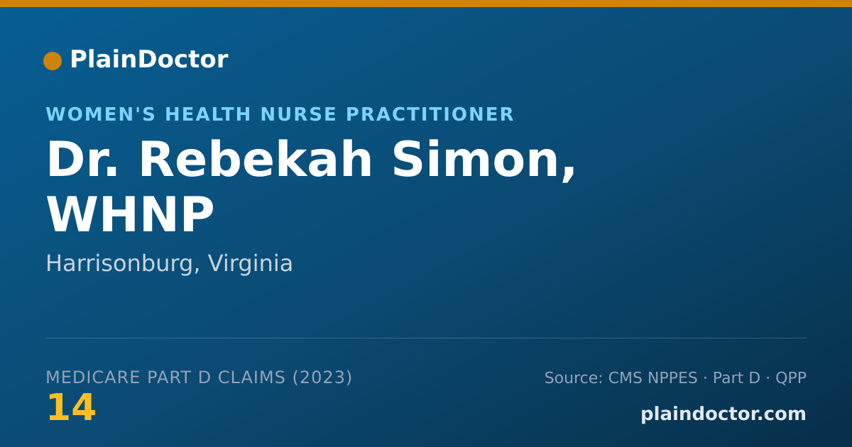 Shareable card for Rebekah Simon, WHNP - Women's Health Nurse Practitioner, Harrisonburg, VA