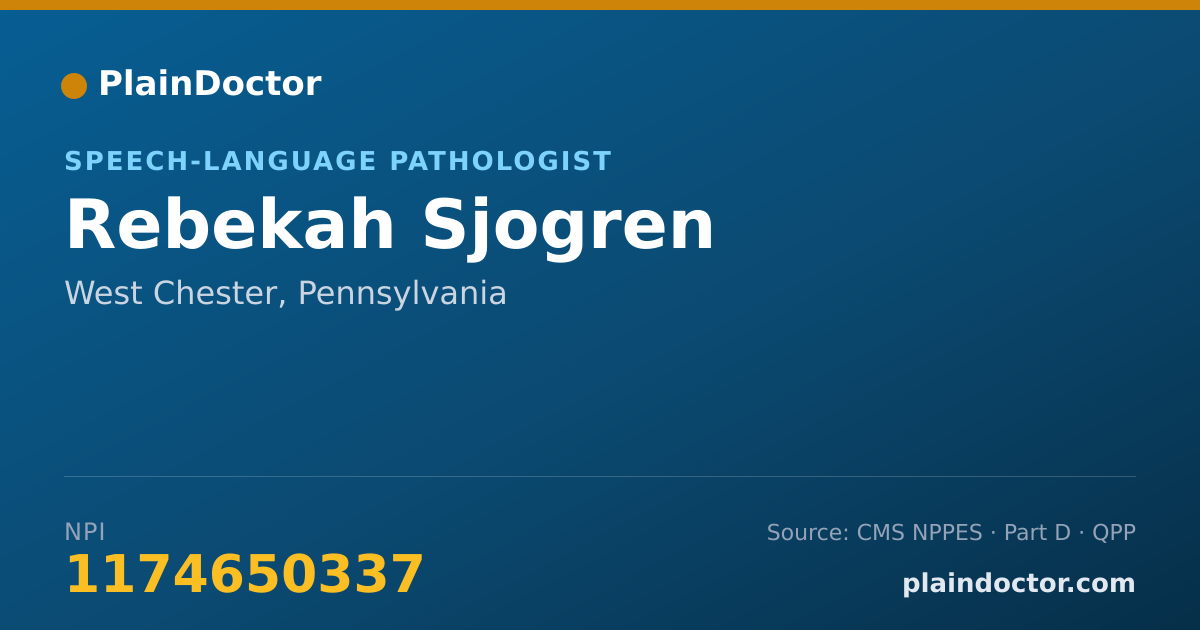 Shareable card for Rebekah Sjogren - Speech-Language Pathologist, West Chester, PA