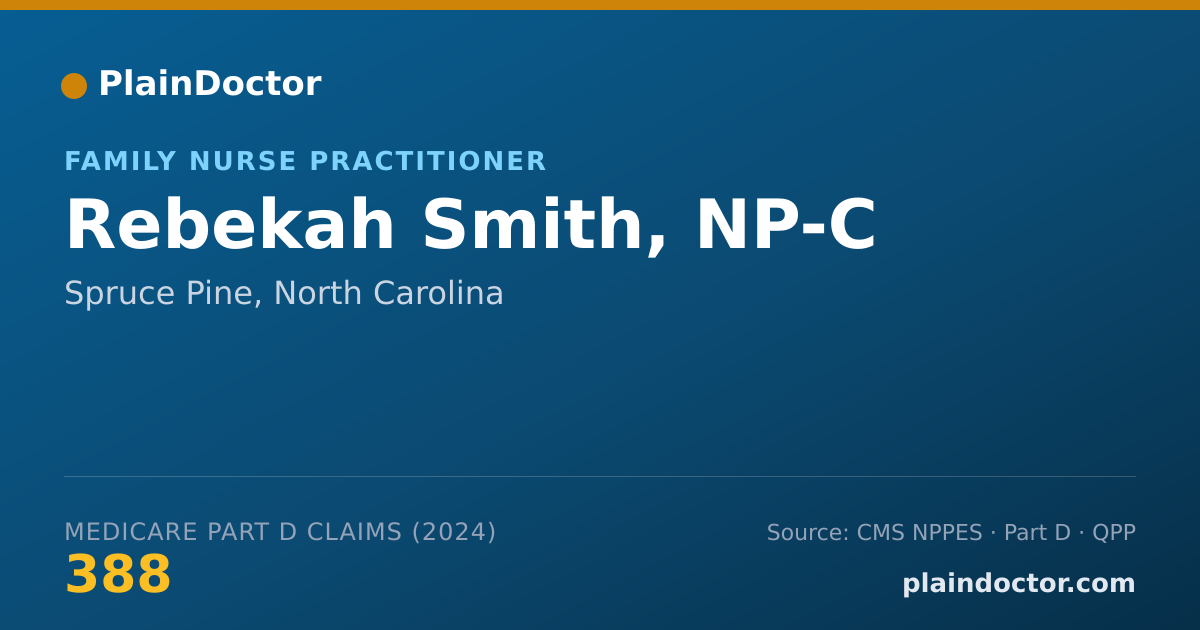 Shareable card for Rebekah Smith, NP-C - Family Nurse Practitioner, Spruce Pine, NC